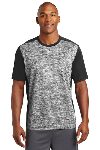 Sport-Tek PosiCharge Electric Heather Colorblock Tee. ST395