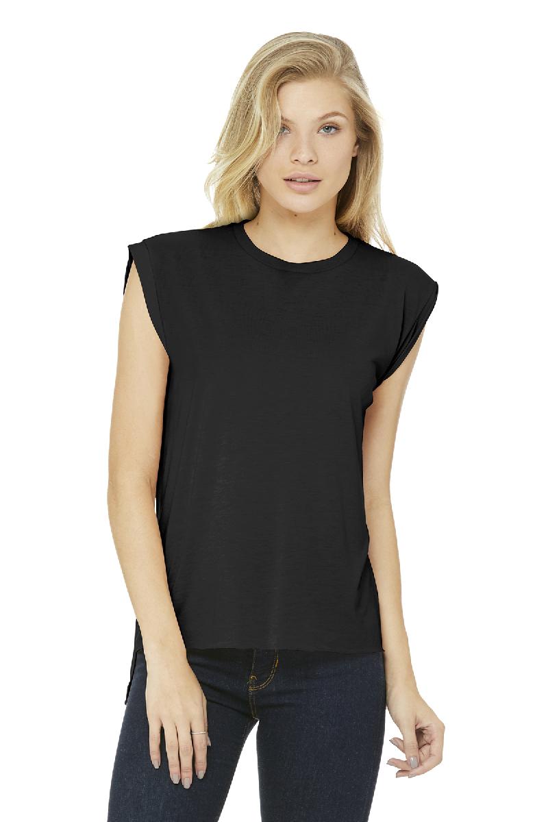 Bella+Canvas Women’s Flowy Muscle Tee With Rolled Cuffs