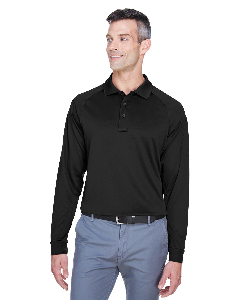 Harriton Men's Tactical Long-Sleeve Performance Polo