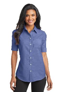 Port Authority® Ladies Short Sleeve SuperPro™ Oxford Shirt