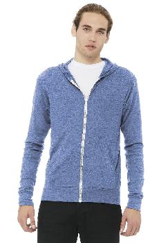 BELLA+CANVAS Unisex Triblend Full-Zip Lightweight Hoodie. BC3939