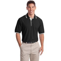 Port Authority - Silk Touch Polo with Stripe Trim.  K501